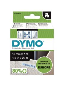Recharge Dymo D1 12 mm x 7 m bleu et blanc