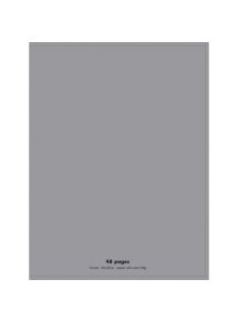 Cahier polypro 24x32cm, 48p, grands carreaux, gris