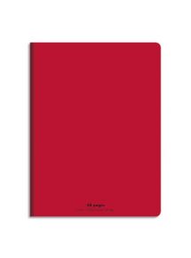 Cahier polypro 17x22cm, 48p, grands carreaux, rouge
