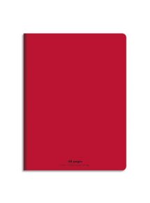 Cahier polypro 17x22cm, 48p, grands carreaux, rouge