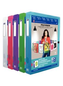 Boite de classement personnalisable en polypropylène dos 4 cm, coloris assortis