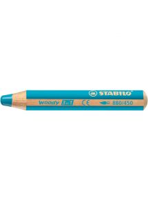 Crayon de couleur multi-talents Woody 3in1 Cyan