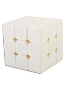 Cube puzzle blanc à décorer avec des gommettes, format 5,6x5,6cm