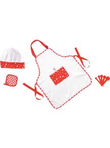 Tablier de cuisine avec 2 gants et une toque
