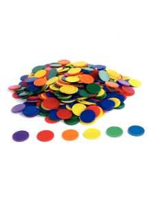 Jeton en plastique 6 couleurs assorties, lot de 500