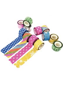 Pot 100 rubans adhésifs pailletés assortis