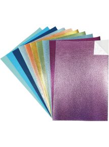 Paquet de 10 coupons similicuir adhésif A4 assortis