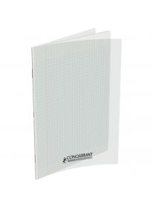 Cahier polypro 24x32cm, 60p, grands carreaux, incolore