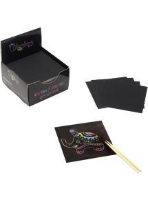 Bloc de 150 mini cartes à gratter arc-en-ciel