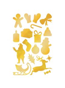 Gommettes or et argent thème Noël, sachet de 20 planches