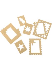 Lot de 24 cadres photo en carton + 12 planches de décorations 3D