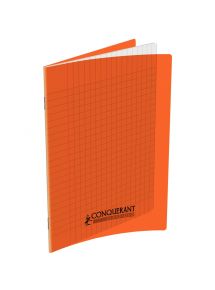 Cahier polypro 17x22cm, 96p, grands carreaux, orange