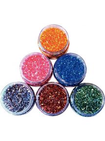 Lot de 6 salières de 150 grammes de cristaux de pierre nacrés