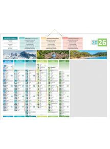 Calendrier semestriel 6 mois par face 4 saisons 43x55cm