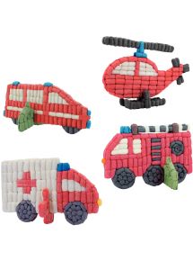 Kit de 4 véhicules de secours 3D PLAYMAIS