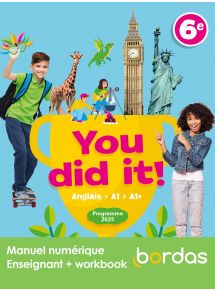 You did it! 6e - Pack numérique manuel+workbook