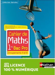 Cahier de Maths - 1re Bac Pro - Groupements A et B - Coll. Spirales - Ed. 2020