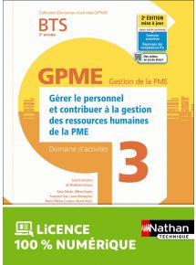 Domaine d'activités 3 - Gérer le personnel et contribuer à la gestion des ressources humaines de la PME - BTS GPME 2e année - Coll. Domaines d'activités GPME - Ed. 2022