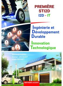 Ingénierie et Développement Durable, Innovation Technologique 1re STI2D I2D - IT, Pochette de l'élève