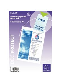 Etui 2 faces PVC 15/100e, format 21x30cm, sachet de 10, incolore
