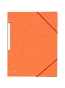 Chemise 3 rabats à élastiques TOP FILE+ en carte lustrée 4/10ème 390g, orange