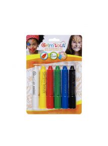 Lot de 6 sticks de 4,7 grammes de maquillage à l'eau coloris vifs