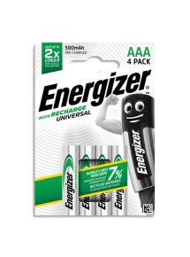 Pile Energizer Universal rechargeable AAA LR03 500 mAh, pack de 4 piles