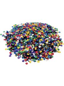 Pot de 178 grammes de sequins ronds incurvés, perforés diamètre 7 mm, assortis