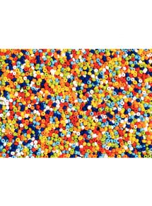 Perles de rocailles opaques, diamètre 5mm, couleurs assorties, bocal de 500