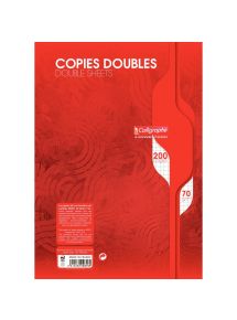 Copies doubles non perforées 21x29,7cm, petits carreaux, 70g, 200 pages