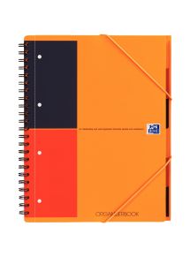 Cahier-trieur à reliure intégrale ORGANISERBOOK format A4+ ligné 6 mm, 160 pages perforées