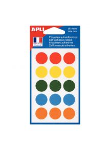 Pastilles adhésives assorties, sachet de 90 pastilles ø 19mm