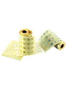 Gommette forme étoile en rouleau, tailles assorties, boîte de 2 couleur agent et or