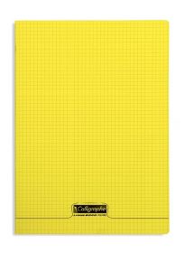 Cahier polypro 21x29,7cm, 96p, petits carreaux, 90g, jaune