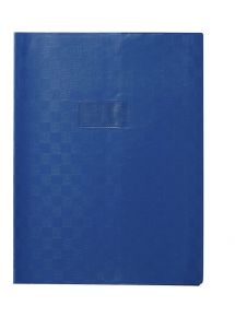 Protège-cahier 24x32cm, grands rabats, bleu