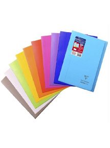 Cahier piqué Kover book A4 96 pages ligné + marge couverture polypropylène transparent Couleur aléatoire - Assortis