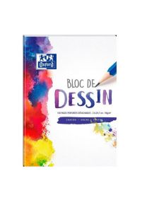 Bloc de 50 feuilles de papier dessin perforé 90g A4 blanc