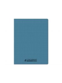 Cahier polypro recyclé, 24x32cm,  96p, grands carreaux, bleu