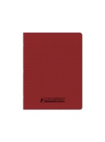 Cahier polypro recyclé, 24x32cm,  96p, grands carreaux, rouge