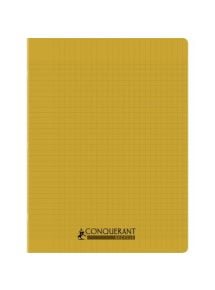 Cahier polypro recyclé, 24x32cm,  96p, grands carreaux, jaune